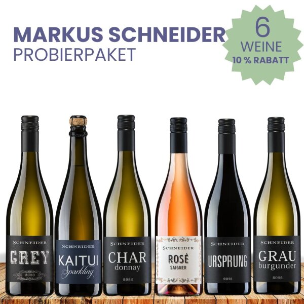 Probierpaket  aus der  Welt der Markus Schneider Weine und erlebe ein Geschmackserlebnis.